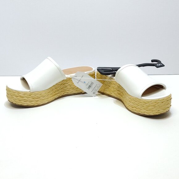 Time And Tru Raffia Platform Slide Sandals Memory Foam Fits True To Size 6 NWT - Picture 3 of 8